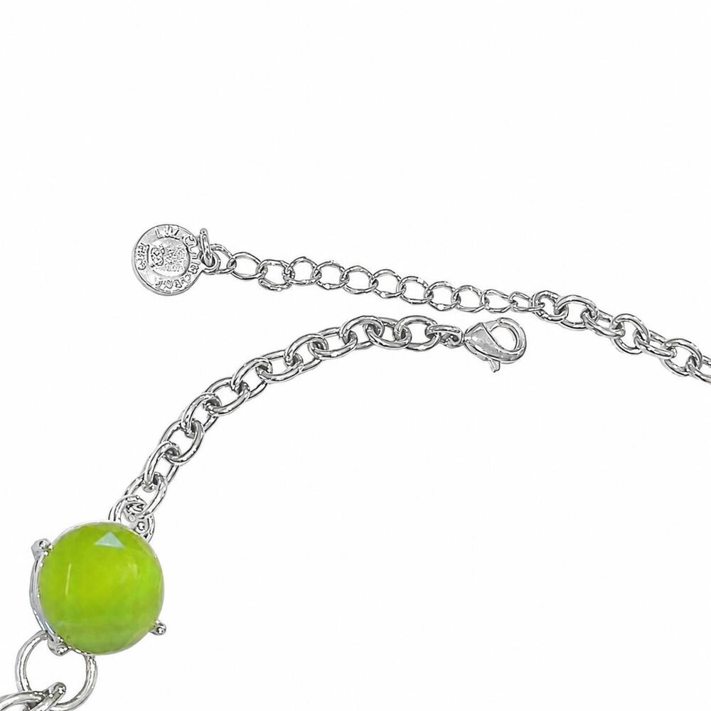 Liz Claiborne Blue Green Statement Necklace 
Silver Tone Bubble Disc Necklace - Picture 10 of 11